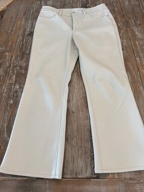 Good American Cream High-Rise Wide Pant